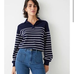 &other stories Striped Polo Knit Sweater